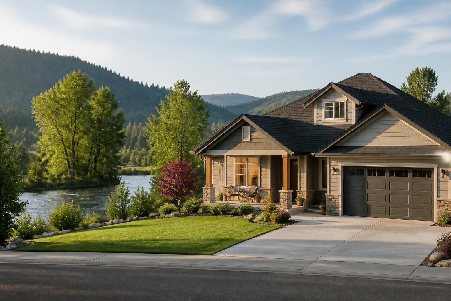 Rogue River home with a clean roofline in a calm valley setting.